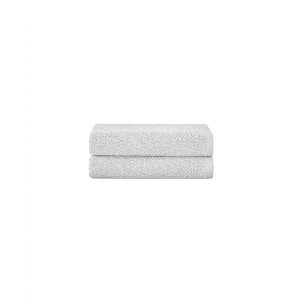 NEW UNDER THE CANOPY textured organic 2 piece hand towel set in white
